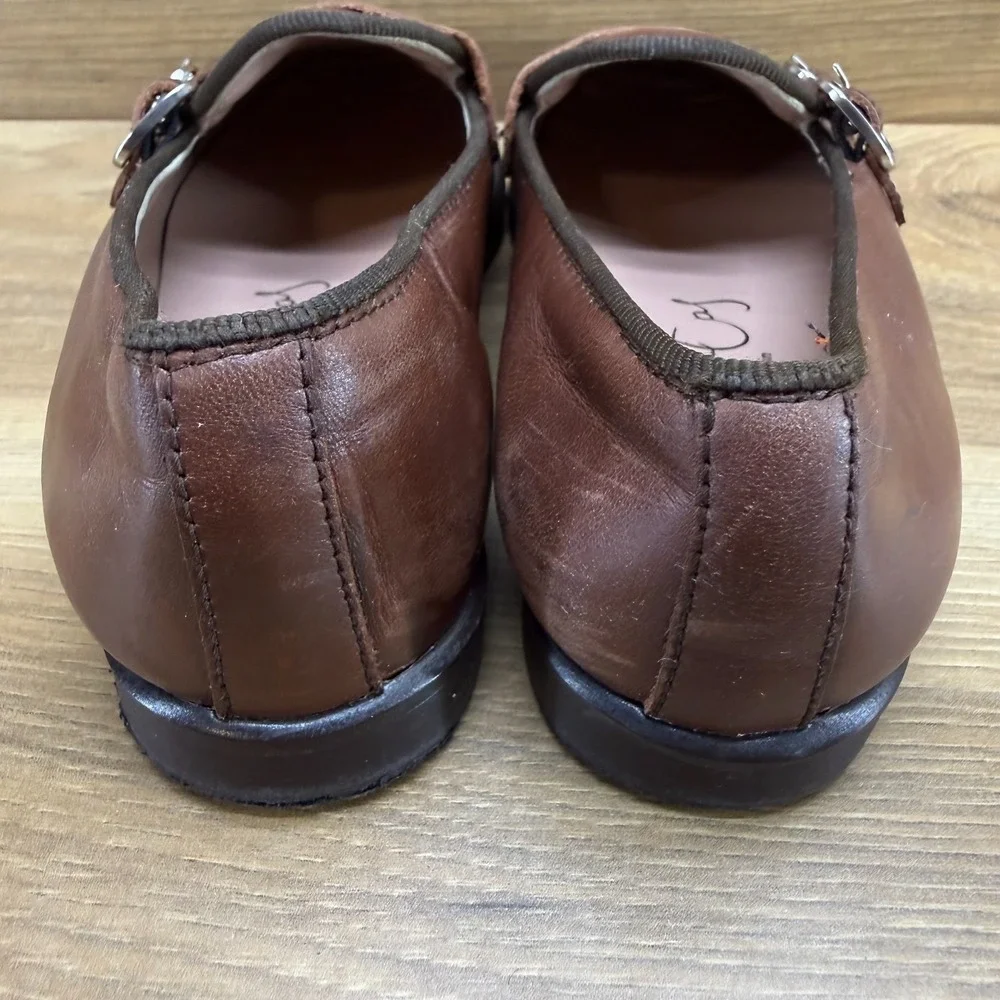 Papanatas Toddler Kids 9.5 10 EU 26 Brown Soft Leather Double Monk Strap Slip On